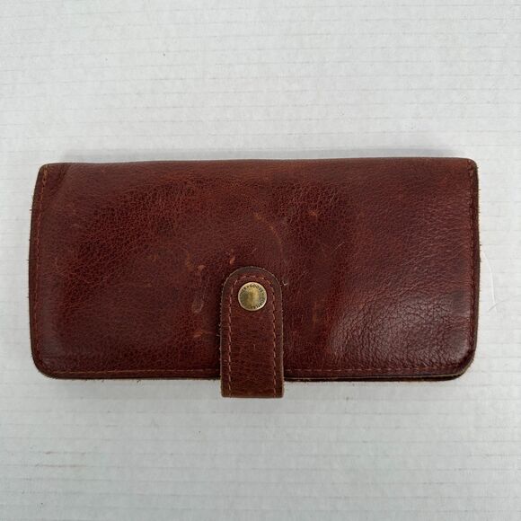 Portland Leather Goods Brown Bi-Fold Leather Wallet Rustic Thick Heavy Quality - Picture 3 of 11